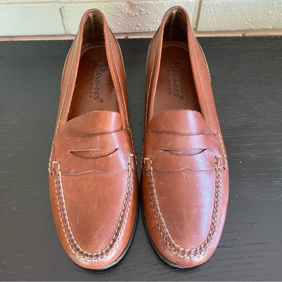 Marmocs Handmade Men's Sz 12 N Shoes Brown Leather Comfort Penny Loafers Preppy - Picture 2 of 7